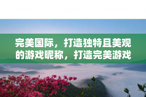 完美国际，打造独特且美观的游戏昵称，打造完美游戏昵称，独特且美观的完美国际昵称生成
