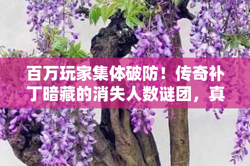 百万玩家集体破防！传奇补丁暗藏的消失人数谜团，真相竟是……