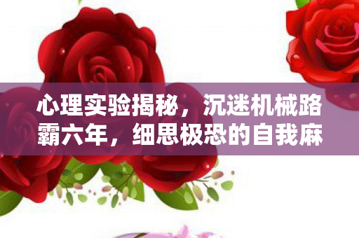 心理实验揭秘，沉迷机械路霸六年，细思极恐的自我麻醉之旅
