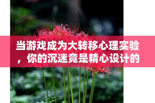 当游戏成为大转移心理实验,你的沉迷竟是精心设计的细思极恐陷阱? 当游戏成为大转移心理实验,你的沉迷竟是精心设计的细思极恐陷阱?