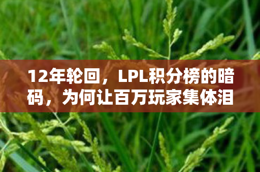 12年轮回,LPL积分榜的暗码,为何让百万玩家集体泪目? 12年轮回,LPL积分榜的暗码,为何让百万玩家集体泪目?