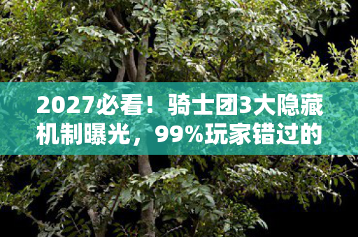 2027必看!骑士团3大隐藏机制曝光,99%玩家错过的战力飙升心得 2027必看!骑士团3大隐藏机制曝光,99%玩家错过的战力飙升心得