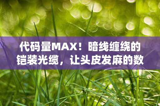 代码量MAX!暗线缠绕的铠装光缆,让头皮发麻的数字人生启动! 代码量MAX!暗线缠绕的铠装光缆,让头皮发麻的数字人生启动!