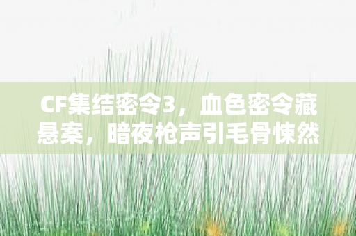 CF集结密令3,血色密令藏悬案,暗夜枪声引毛骨悚然真相 CF集结密令3,血色密令藏悬案,暗夜枪声引毛骨悚然真相
