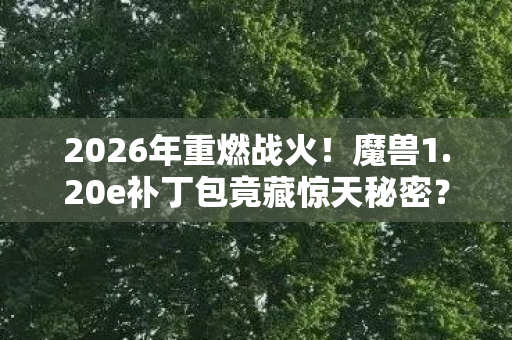 2026年重燃战火!魔兽1.20e补丁包竟藏惊天秘密? 2026年重燃战火!魔兽1.20e补丁包竟藏惊天秘密?