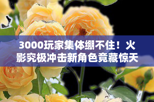 3000玩家集体绷不住!火影究极冲击新角色竟藏惊天疑点? 3000玩家集体绷不住!火影究极冲击新角色竟藏惊天疑点?