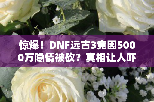 惊爆!DNF远古3竟因5000万隐情被砍?真相让人吓一跳! 惊爆!DNF远古3竟因5000万隐情被砍?真相让人吓一跳!