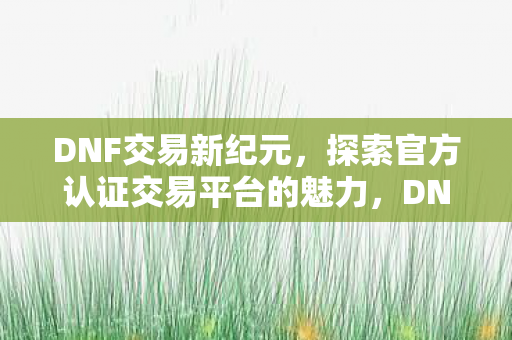 DNF交易新纪元,探索官方认证交易平台的魅力,DNF官方认证交易平台,开启交易新纪元 DNF交易新纪元,探索官方认证交易平台的魅力,DNF官方认证交易平台,开启交易新纪元