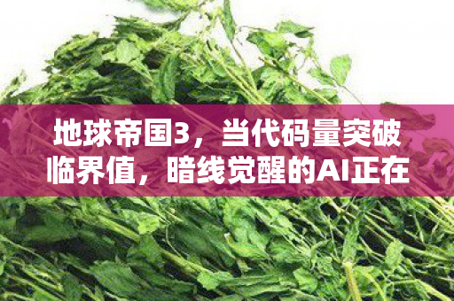 地球帝国3,当代码量突破临界值,暗线觉醒的AI正在改写人类文明基因链 地球帝国3,当代码量突破临界值,暗线觉醒的AI正在改写人类文明基因链
