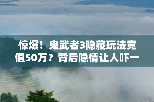 惊爆！鬼武者3隐藏玩法竟值50万？背后隐情让人吓一跳！
