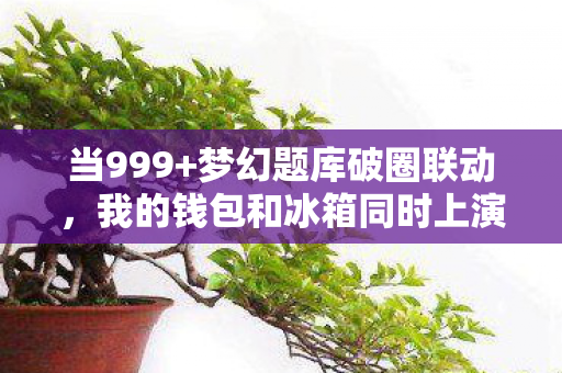 当999+梦幻题库破圈联动,我的钱包和冰箱同时上演空城计! 当999+梦幻题库破圈联动,我的钱包和冰箱同时上演空城计!