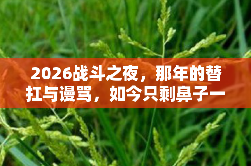 2026战斗之夜,那年的替扛与谩骂,如今只剩鼻子一酸的旧情 2026战斗之夜,那年的替扛与谩骂,如今只剩鼻子一酸的旧情