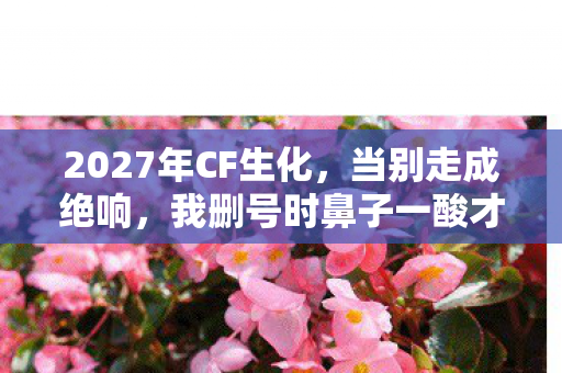 2027年CF生化,当别走成绝响,我删号时鼻子一酸才懂 2027年CF生化,当别走成绝响,我删号时鼻子一酸才懂