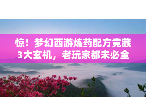 惊!梦幻西游炼药配方竟藏3大玄机,老玩家都未必全知! 惊!梦幻西游炼药配方竟藏3大玄机,老玩家都未必全知!