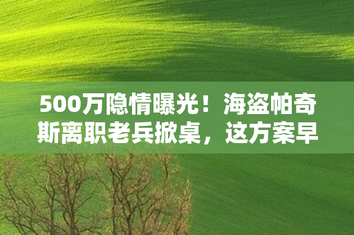 500万隐情曝光!海盗帕奇斯离职老兵掀桌,这方案早该枪毙,吓一跳! 500万隐情曝光!海盗帕奇斯离职老兵掀桌,这方案早该枪毙,吓一跳!