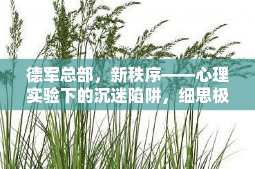 德军总部,新秩序——心理实验下的沉迷陷阱,细思极恐的多巴胺操控 德军总部,新秩序——心理实验下的沉迷陷阱,细思极恐的多巴胺操控