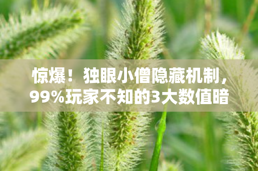 惊爆！独眼小僧隐藏机制，99%玩家不知的3大数值暗坑