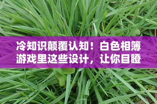 冷知识颠覆认知!白色相簿游戏里这些设计,让你目瞪口呆! 冷知识颠覆认知!白色相簿游戏里这些设计,让你目瞪口呆!
