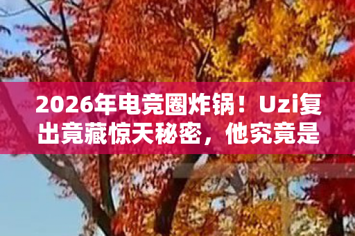 2026年电竞圈炸锅!Uzi复出竟藏惊天秘密,他究竟是谁? 2026年电竞圈炸锅!Uzi复出竟藏惊天秘密,他究竟是谁?