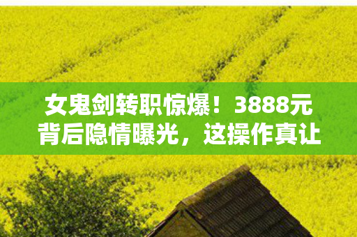 女鬼剑转职惊爆！3888元背后隐情曝光，这操作真让人吓一跳！