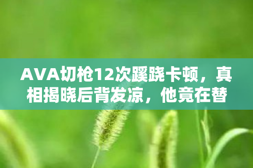 AVA切枪12次蹊跷卡顿,真相揭晓后背发凉,他竟在替谁挡刀? AVA切枪12次蹊跷卡顿,真相揭晓后背发凉,他竟在替谁挡刀?