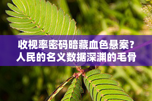 收视率密码暗藏血色悬案？人民的名义数据深渊的毛骨悚然真相