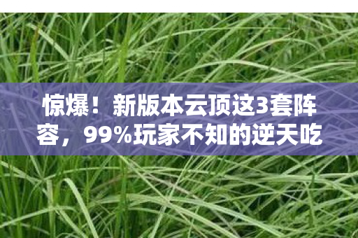 惊爆！新版本云顶这3套阵容，99%玩家不知的逆天吃鸡秘籍？