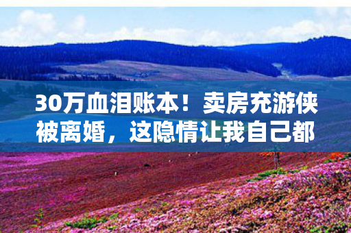 30万血泪账本！卖房充游侠被离婚，这隐情让我自己都吓一跳！