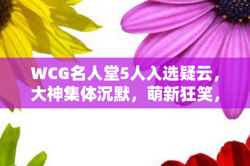 WCG名人堂5人入选疑云,大神集体沉默,萌新狂笑,退坑老玩家绷不住了! WCG名人堂5人入选疑云,大神集体沉默,萌新狂笑,退坑老玩家绷不住了!