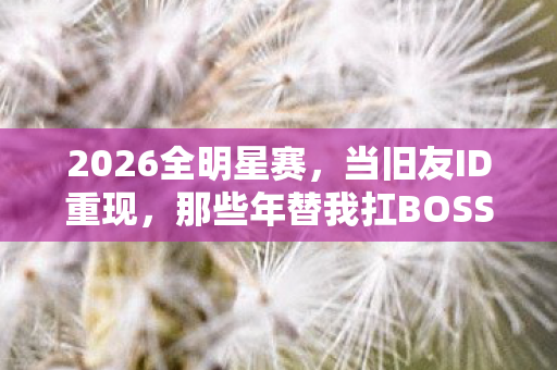 2026全明星赛,当旧友ID重现,那些年替我扛BOSS的人鼻子一酸 2026全明星赛,当旧友ID重现,那些年替我扛BOSS的人鼻子一酸