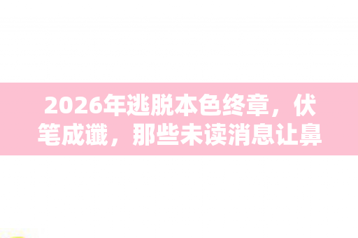 2026年逃脱本色终章,伏笔成谶,那些未读消息让鼻子一酸 2026年逃脱本色终章,伏笔成谶,那些未读消息让鼻子一酸