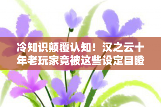 冷知识颠覆认知!汉之云十年老玩家竟被这些设定目瞪口呆 冷知识颠覆认知!汉之云十年老玩家竟被这些设定目瞪口呆