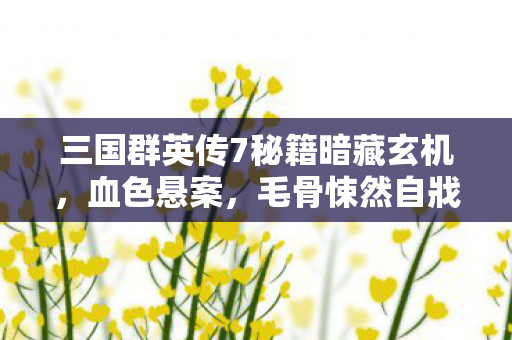 三国群英传7秘籍暗藏玄机,血色悬案,毛骨悚然自戕之谜 三国群英传7秘籍暗藏玄机,血色悬案,毛骨悚然自戕之谜