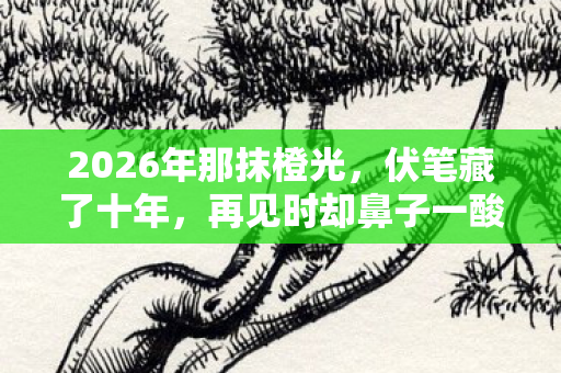 2026年那抹橙光,伏笔藏了十年,再见时却鼻子一酸 2026年那抹橙光,伏笔藏了十年,再见时却鼻子一酸