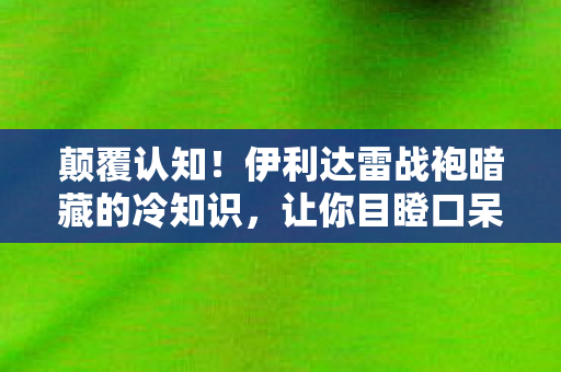颠覆认知!伊利达雷战袍暗藏的冷知识,让你目瞪口呆! 颠覆认知!伊利达雷战袍暗藏的冷知识,让你目瞪口呆!
