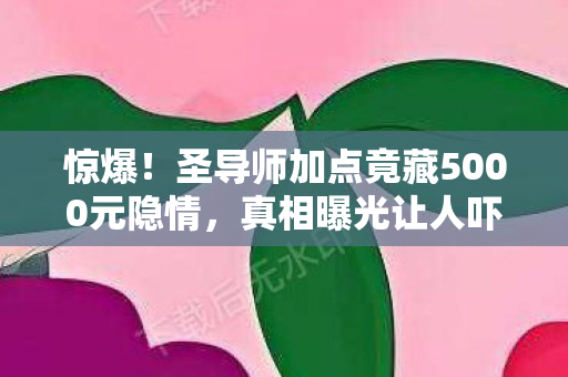 惊爆!圣导师加点竟藏5000元隐情,真相曝光让人吓一跳! 惊爆!圣导师加点竟藏5000元隐情,真相曝光让人吓一跳!