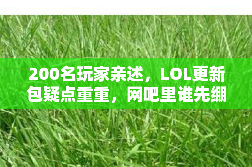 200名玩家亲述,LOL更新包疑点重重,网吧里谁先绷不住了? 200名玩家亲述,LOL更新包疑点重重,网吧里谁先绷不住了?