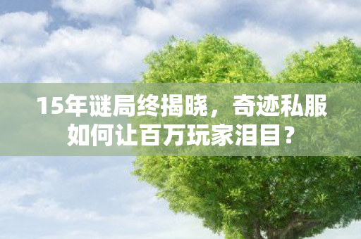 15年谜局终揭晓，奇迹私服如何让百万玩家泪目？
