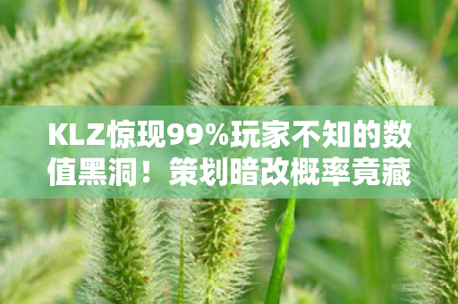 KLZ惊现99%玩家不知的数值黑洞!策划暗改概率竟藏在这串代码里 KLZ惊现99%玩家不知的数值黑洞!策划暗改概率竟藏在这串代码里