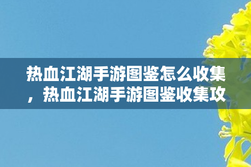 热血江湖手游图鉴怎么收集,热血江湖手游图鉴收集攻略 热血江湖手游图鉴怎么收集,热血江湖手游图鉴收集攻略