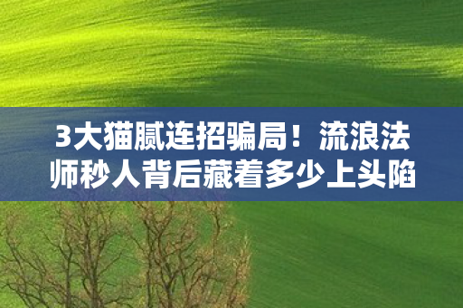 3大猫腻连招骗局!流浪法师秒人背后藏着多少上头陷阱? 3大猫腻连招骗局!流浪法师秒人背后藏着多少上头陷阱?