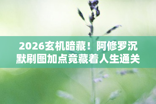 2026玄机暗藏!阿修罗沉默刷图加点竟藏着人生通关密码? 2026玄机暗藏!阿修罗沉默刷图加点竟藏着人生通关密码?
