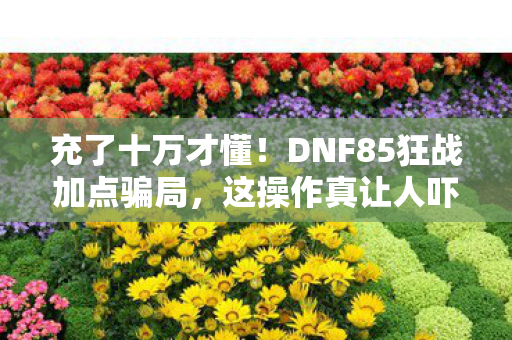 充了十万才懂!DNF85狂战加点骗局,这操作真让人吓一跳! 充了十万才懂!DNF85狂战加点骗局,这操作真让人吓一跳!