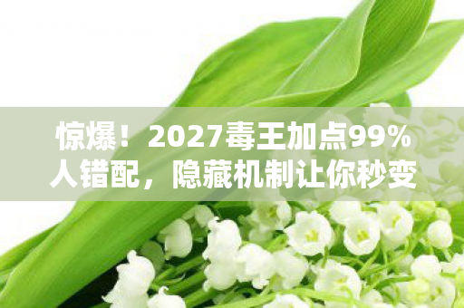 惊爆!2027毒王加点99%人错配,隐藏机制让你秒变战场核弹! 惊爆!2027毒王加点99%人错配,隐藏机制让你秒变战场核弹!