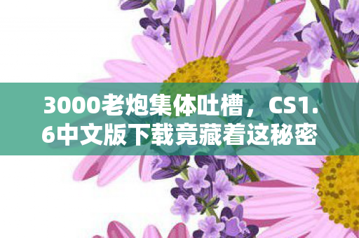 3000老炮集体吐槽，CS1.6中文版下载竟藏着这秘密？我直接绷不住了！