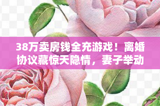 38万卖房钱全充游戏!离婚协议藏惊天隐情,妻子举动吓我一跳! 38万卖房钱全充游戏!离婚协议藏惊天隐情,妻子举动吓我一跳!
