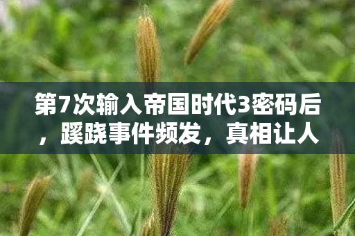 第7次输入帝国时代3密码后,蹊跷事件频发,真相让人后背发凉 第7次输入帝国时代3密码后,蹊跷事件频发,真相让人后背发凉