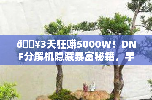 🔥3天狂赚5000W！DNF分解机隐藏暴富秘籍，手残党也能逆袭！