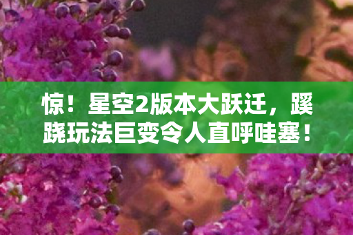 惊!星空2版本大跃迁,蹊跷玩法巨变令人直呼哇塞! 惊!星空2版本大跃迁,蹊跷玩法巨变令人直呼哇塞!