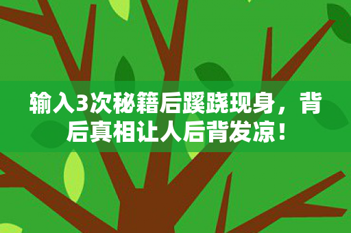 输入3次秘籍后蹊跷现身,背后真相让人后背发凉! 输入3次秘籍后蹊跷现身,背后真相让人后背发凉!